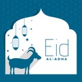 Flat eid al adha bakrid festival background