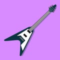 Flat Electric Guitar design with purple Royalty Free Stock Photo