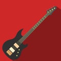 Flat electric guitar icon