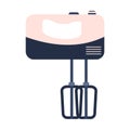 Flat electric handle mixer icon, kitchen appliance