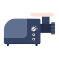 Flat electric mincing machine icon, meat grinder