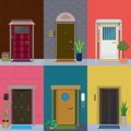 Flat Elegant Colorful Doors Set