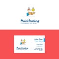 Flat Emoji in hands Logo and Visiting Card Template. Busienss Concept Logo Design Royalty Free Stock Photo