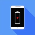 Flat Empty Battery Smart Phone Icon