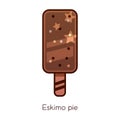 Flat eskimo pie icon, ice cream illustration