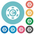 Flat Euro casino chip icons