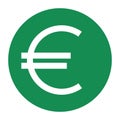 Flat euro icon. European currency sign. Money cash isolated on background