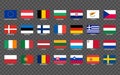 Flat european union countries flags Royalty Free Stock Photo