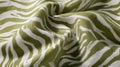 Flat fabric with a zebra pattern in olive green and white, designed in the style of reem acra. Royalty Free Stock Photo