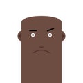 Flat face bald angry man avatar vector character Royalty Free Stock Photo