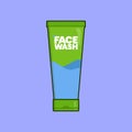 Flat Facewash Vector Illustration Icon bathroom Facewash cosmetic Product Vector Royalty Free Stock Photo