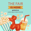 Flat fair posts set Vector illustration. Royalty Free Stock Photo