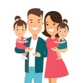 Flat Family children parenting illustration Royalty Free Stock Photo