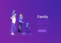 Flat Family children vector parenting illustration Royalty Free Stock Photo