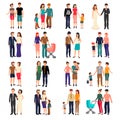 Flat Family Set Royalty Free Stock Photo