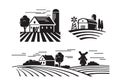 Flat farm icons Royalty Free Stock Photo