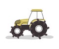 Flat farm tractor vehicle on isolated background Royalty Free Stock Photo