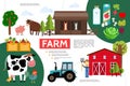 Flat Farming And Agriculture Infographic Template