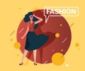 Flat fashion shopping girl illustration Royalty Free Stock Photo