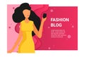Flat fashion shopping girl illustration Royalty Free Stock Photo