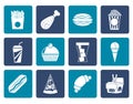 Flat fast food and drink icons