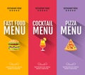 Flat fast food menu typography design.