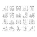 Flat Feet Disease Collection Icons Set Vector .