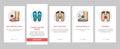 Flat Feet Disease Onboarding Icons Set Vector