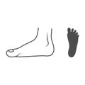 Flat Feet. Footprint Isolated On A White Background. Vector Illustration.