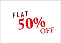 Flat fifty percent off sale banner design ready to print