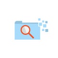 Flat file folder data searching icon vector