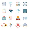 Flat Filtering Data Icons Royalty Free Stock Photo
