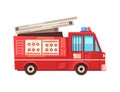 Flat Fire Engine Royalty Free Stock Photo