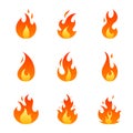 Flat Fire Flames cartoon