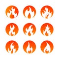 Flat Fire Flames circle Royalty Free Stock Photo