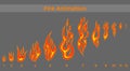 Flat fire sprites for animation frames icons.