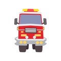 Flat fire truck icon. Flat design fire fighting equipment icon Royalty Free Stock Photo