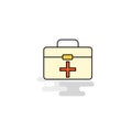 Flat First aid box Icon. Vector