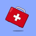 Flat First Aid Med Kit Medical Health Icon Illustration Vector