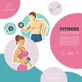 Flat Fitness Colorful Concept