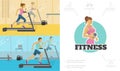 Flat Fitness Composition Royalty Free Stock Photo
