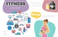 Flat Fitness Infographic Concept