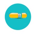 Flat flash USB icon
