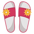 Flat, flipflop Color Vector icon which can easily modify or edit Royalty Free Stock Photo