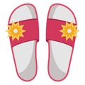 Flat, flipflop Color Vector icon which can easily modify or edit