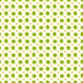 Seamless Pattern with Green Floral and Yellow Star Design Royalty Free Stock Photo