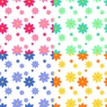 Flat floral seamless pattern