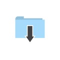 Flat folder download icon vector Royalty Free Stock Photo