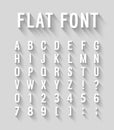 Flat font with long shadow effect. Royalty Free Stock Photo