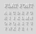 Flat font with long shadow effect. Royalty Free Stock Photo